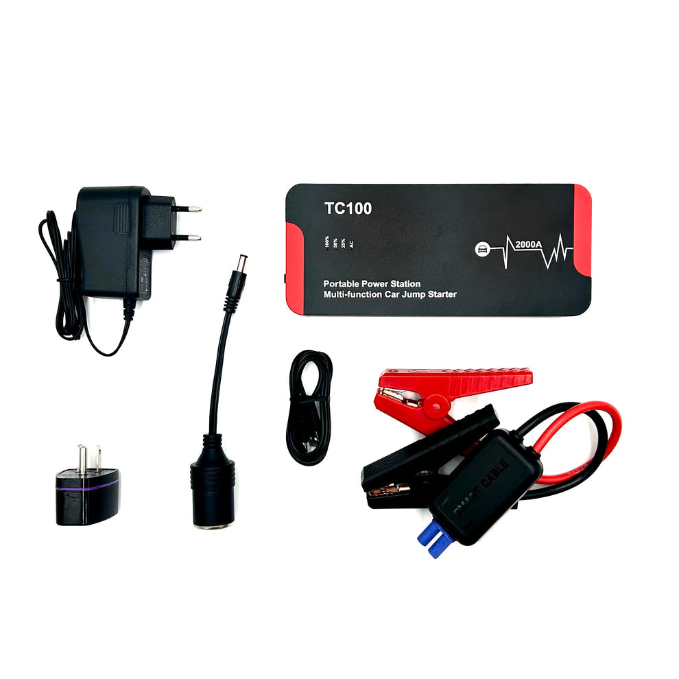 Heavy Duty Multi Functional Jump Starter and UPS | Car Jump starter with AC output 18000mah, AC100W output